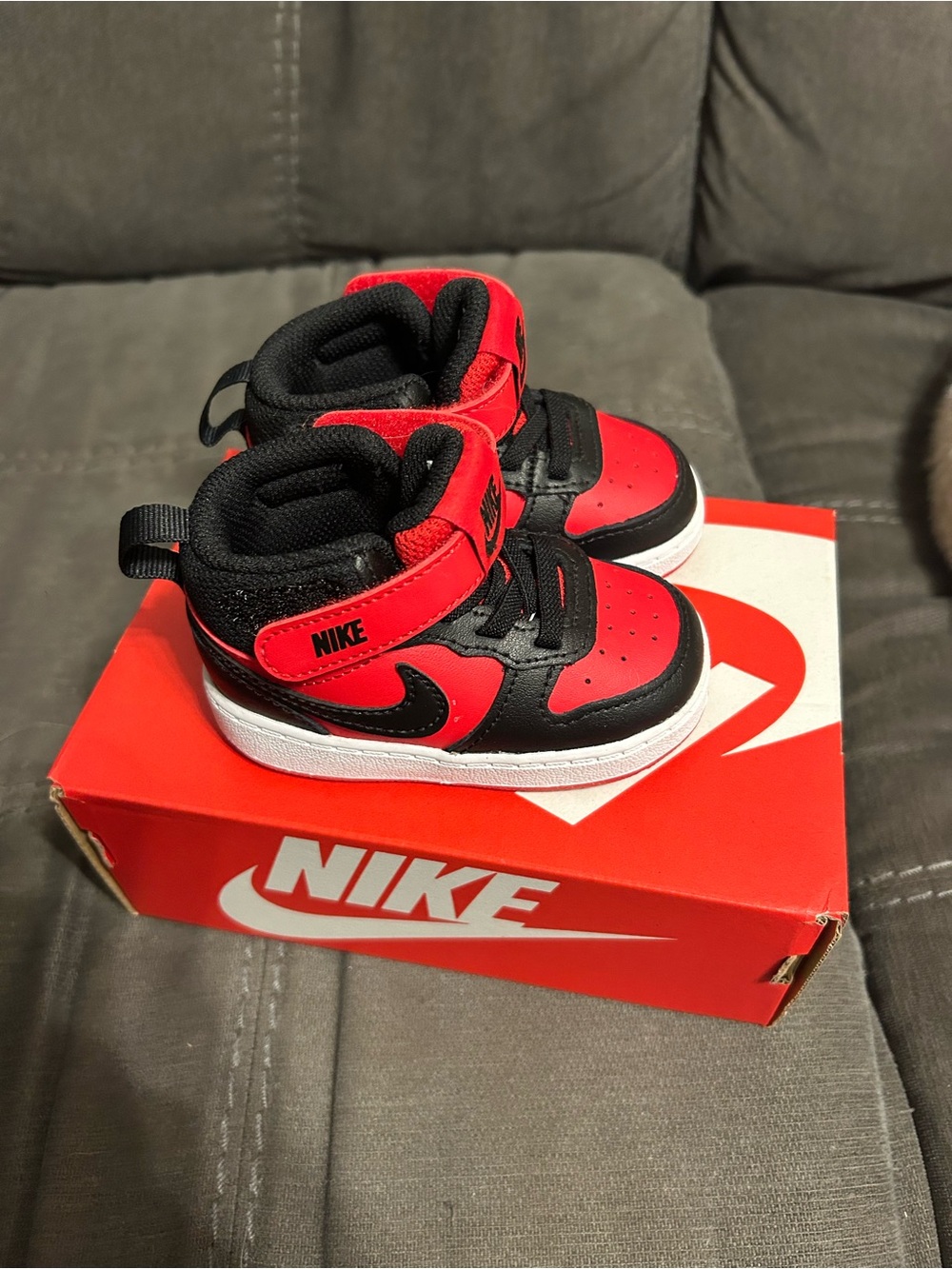 Nike Kids' Red & Black High-Top Sneakers